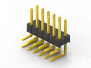 Insulation Resistance Right Angle Pcb Header , Dual Row Male Header Connector