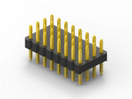 Three Rows 5U PCB Header Connector DIP Type Gold Flash  Black Insulation