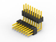 Gold Flash 3U '' Circuit Board Pin Connectors , Double Plastic Right Angle Pcb Connector