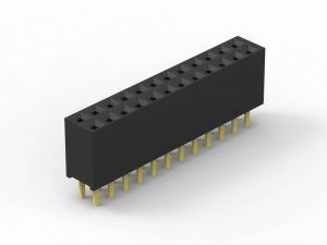 Gold Flash 2.54 Mm Female Connector , PCB Pin Header Female Connector