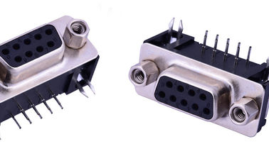 9 PIN D-SUB Socket 90 Degree 250V Rated Voltage PBT Material For Signal Interface