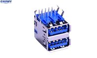 High Speed Date Wire Input Output Connectors Double Layer DIP Type Blue Plastic