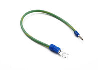 Copper Connector Custom Wiring Harness Green / Yellow Color With Spade Terminal