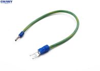 Copper Connector Custom Wiring Harness Green / Yellow Color With Spade Terminal