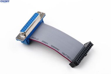 D Sub 15 Ways Female 14 Pin Ribbon Cable , Custom 2mm Pitch Hard Disk Data Cable