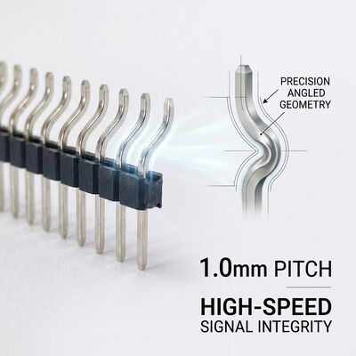 Dual Row Right Angle Male Pin Header Connector 2.54mm Pitch 90 Degree PCB 80-Pin Through-Hole
