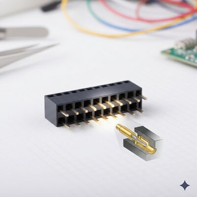 Automotive Grade 2.54MM Dual Row Female Header Connector Gold Flash PA9T High Vibration PCB Through Hole IP67