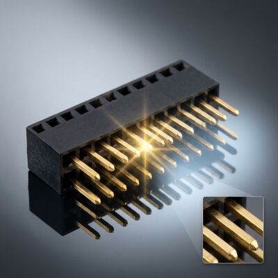 1.27mm Pitch Triple Row Female Header Connector 3x40P High Density PCB Socket Gold Flash