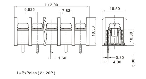 UL Verified Barrier Terminal Block Connector