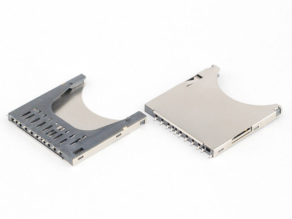 Sandish Micro Sd Socket Copper Alloys , Multimedia Memory Card Connector