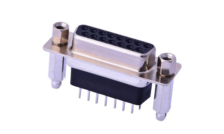 180 Degree Plug - In Db15 Male Connector , Custom 15 Way D Type Connector