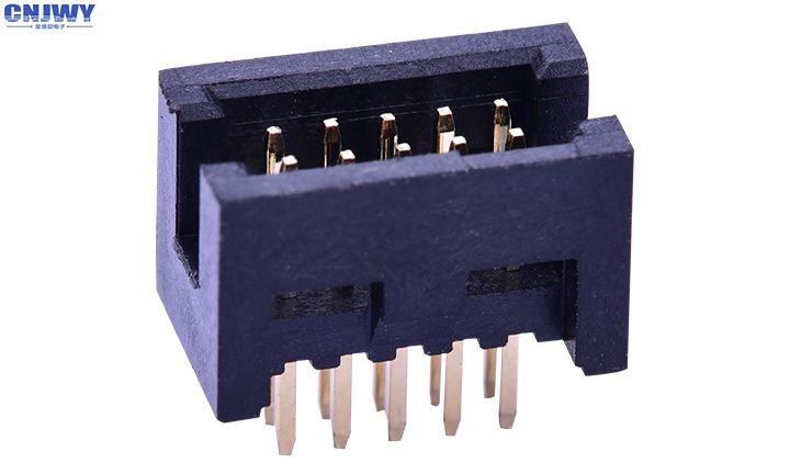 Dual Row 10 Pin Header Connector , Male Pin Pcb Wire To Board Connectors