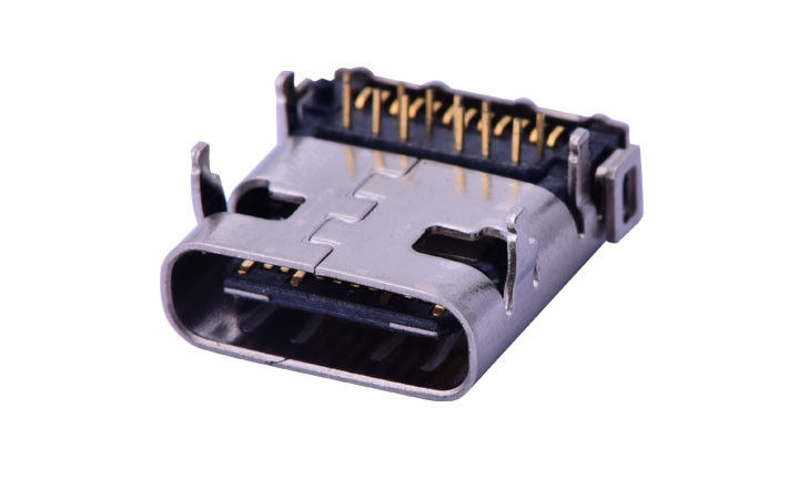 Copper Alloy Input Output Connectors , 90 Degrees Usb 3.1 Connector 1.8A AC RMS