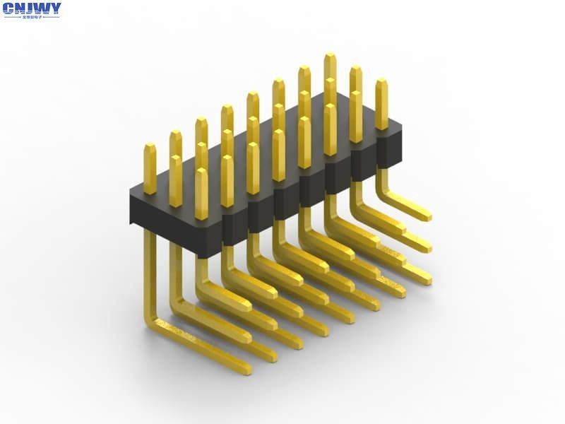 DIP Type Right Angle Pin Header , Three Rows Male Pin Header Connector