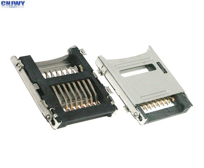 Flip Type TF Micro SD Card Connector 1.8 Mm Height Contact Resistance 100 MΩ Max