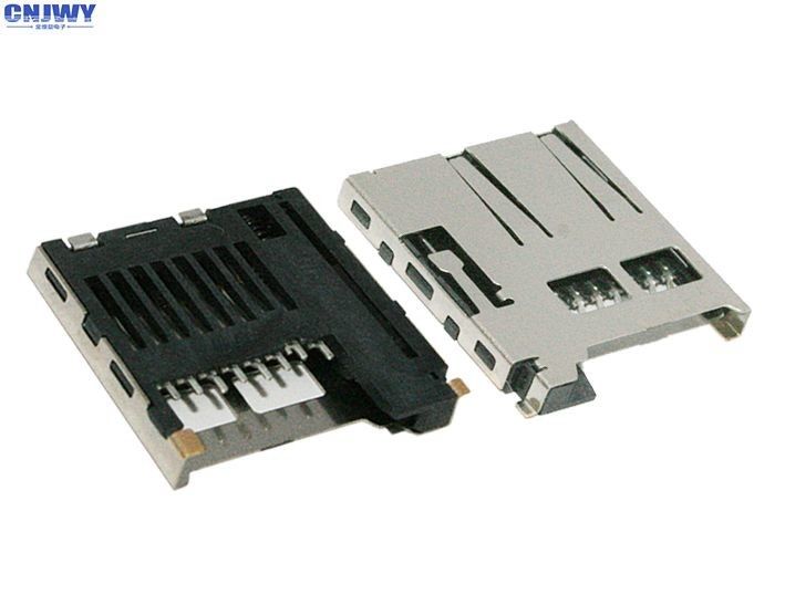 Surface Mount Tf Card Connector , Micro Sd Card Socket Rated Current 0.5 A