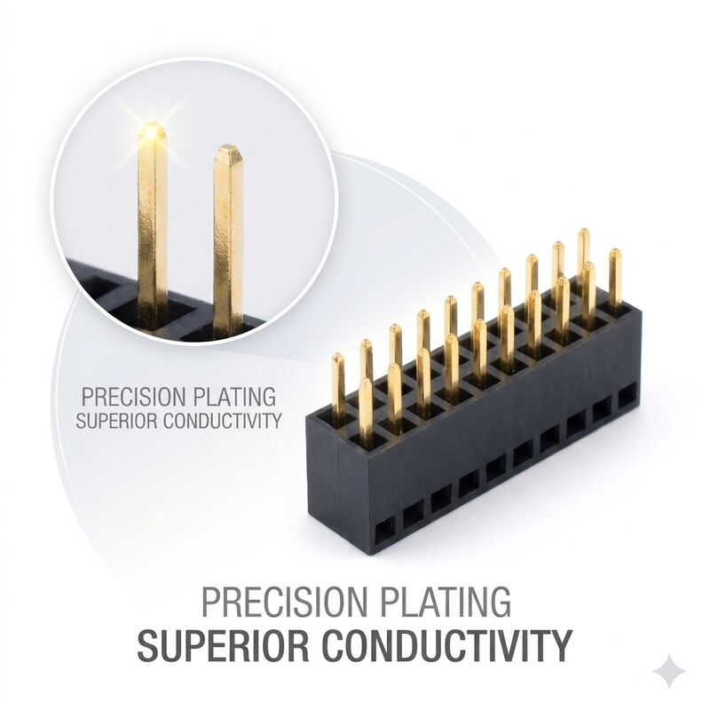 1.27mm Pitch Triple Row Female Header Connector 3x40P High Density PCB Socket Gold Flash