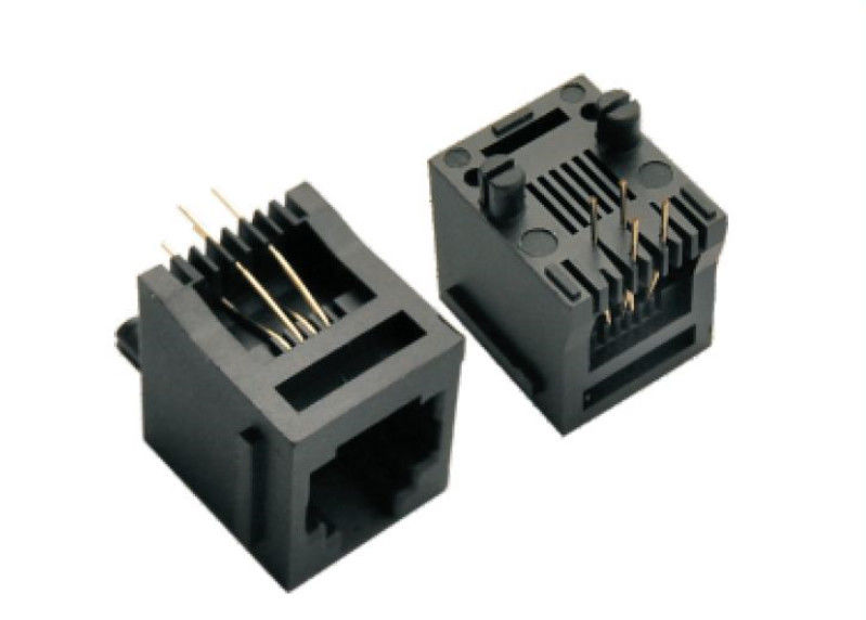 Plastic BMS RJ11 Right Angle All PBT&amp;Pa66 6P6C PCB Socket