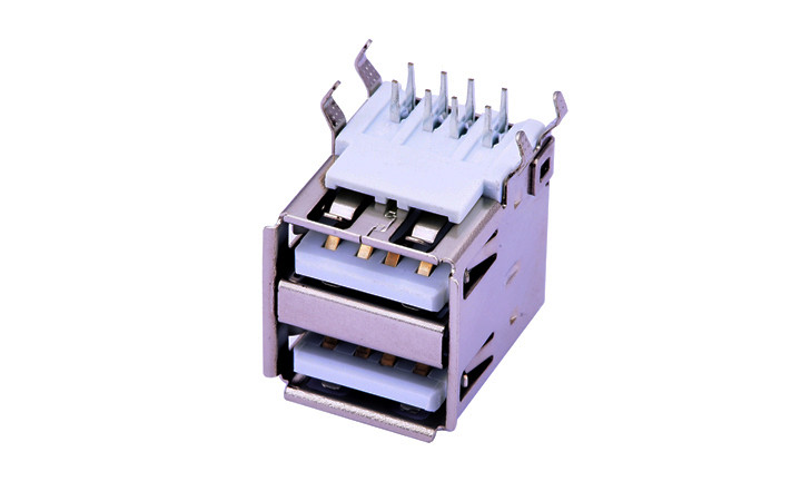 Double 90 Degree Base Input Output Connectors White Rubber Core Copper ...