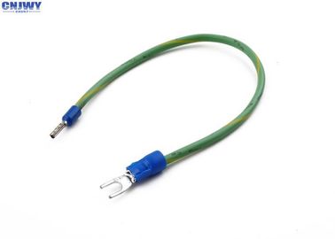 Copper Connector Custom Wiring Harness Green / Yellow Color With Spade Terminal