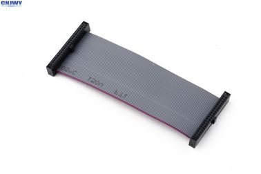 Gray 2 * 07 Ways Flat Ribbon Cable Assembly With 1.27mm Rectangular Connector
