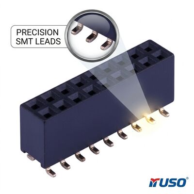 Ultra-Fine 1.0MM Pitch Dual Row Female Header Connector Gold Flash PA6T 04P-80P High Density PCB Socket