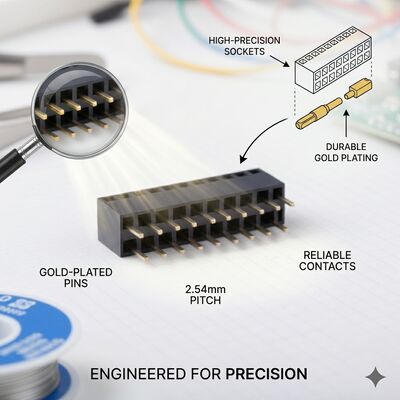 SMT Surface Mount 1.27MM Pitch Female Header Connector Dual Row Gold Flash PA6T PCB Assembly