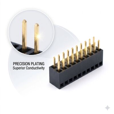 1.00mm Pitch Single Row Right Angle Female Header Connector Horizontal PCB Mount Socket